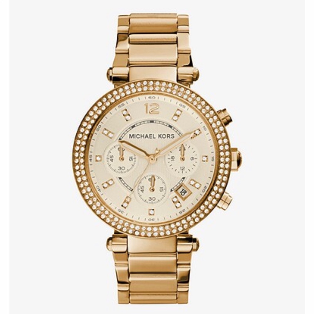 Gold diamond face Michael Kors watch